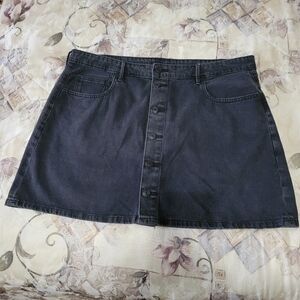 American Eagle Super Hi Rise A Line Denim Skirt Black Wash 18 Regular Y2K Grunge